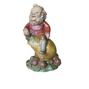 Tom Clark Gnome on Pear "Bart" (signed) #56– Art Piece 6.5 Inches Tall